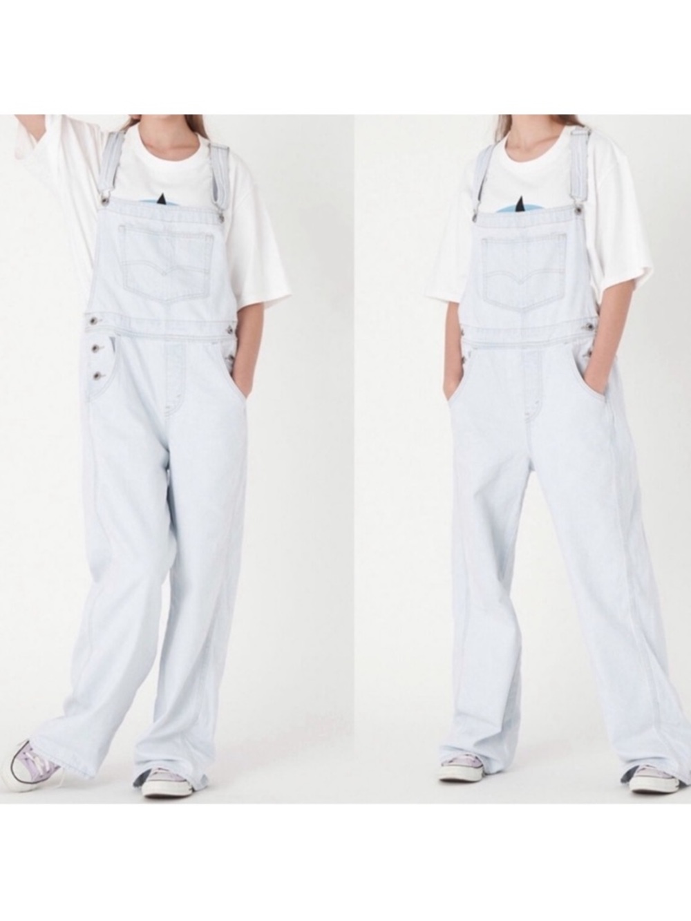 Levi’s Silvertab Denim Bib Overalls Straight Leg Light Wash Cotton Size S